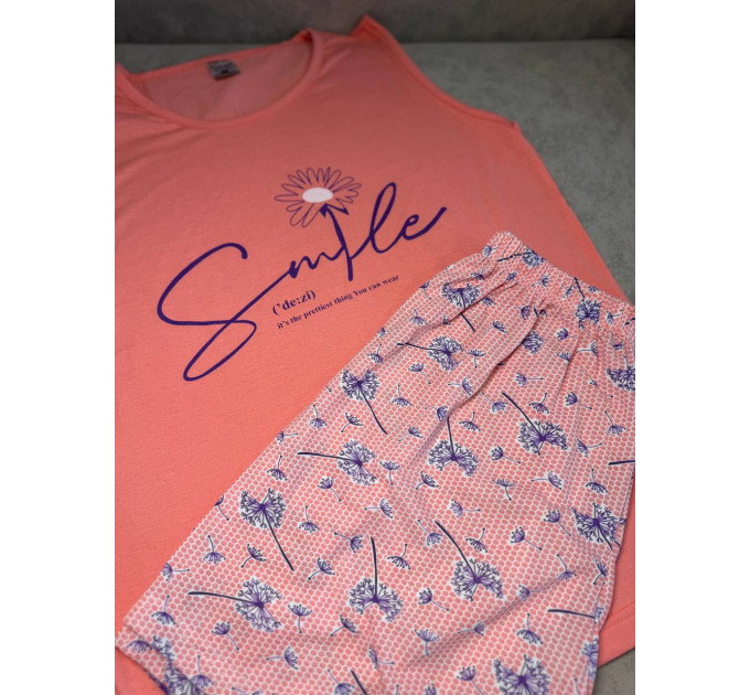 Женская пижама,  футболка и шорты  Smile котон 