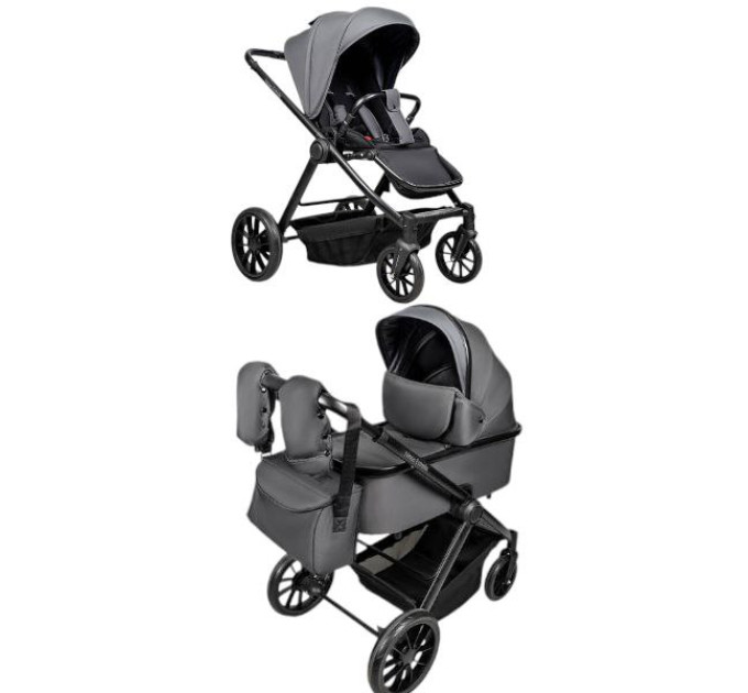  Детская коляска 2в1 Ninos Estrella Grey Black