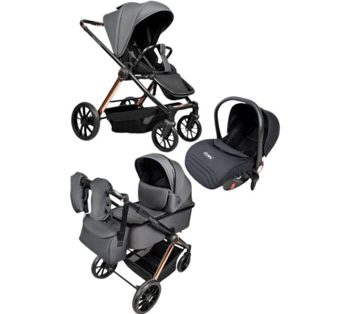  Детская коляска 3в1 Ninos Estrella Grey Gold