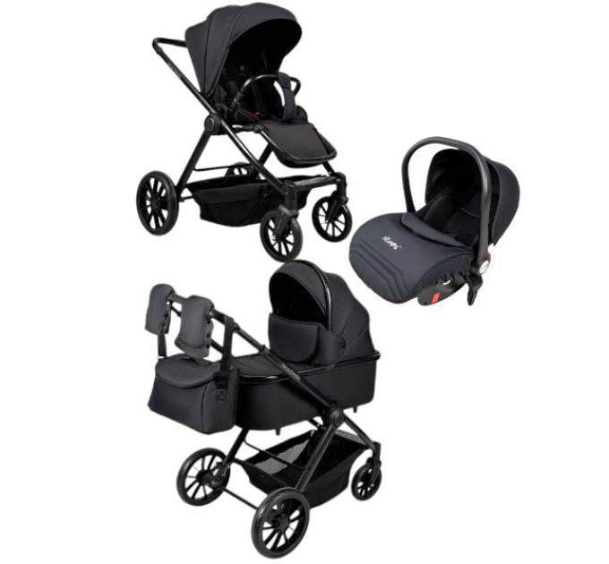  Детская коляска 3в1 Ninos Estrella Black Black