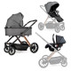  Детская коляска 3в1 Ninos Estrella Grey Gold