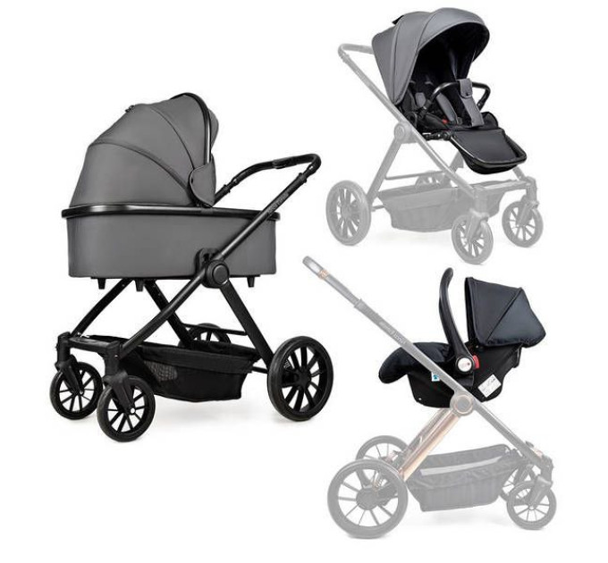  Детская коляска 3в1 Ninos Estrella Grey Black