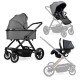  Детская коляска 3в1 Ninos Estrella Grey Black