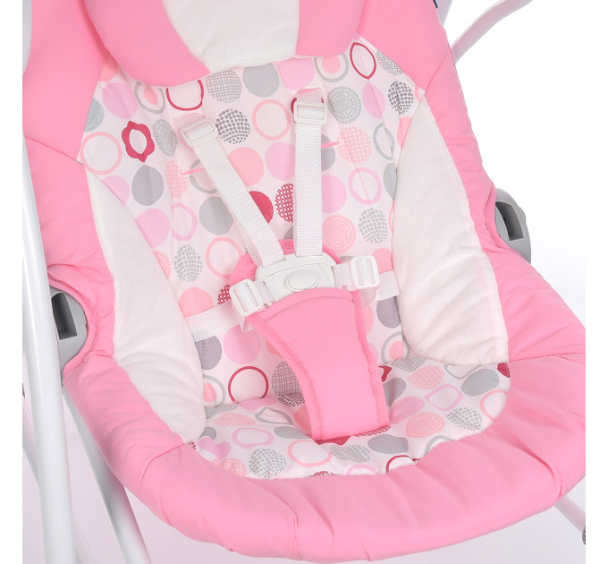 Гойдалка-шезлонг ME 1028 SENSA Circles Pink