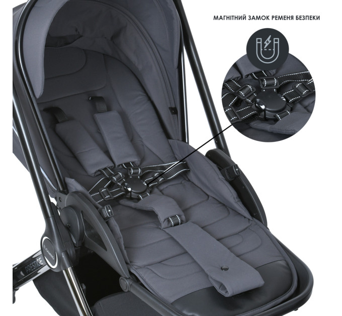 Коляска детская 2в1 ME 1124 PRESTIGE Asphalt Gray