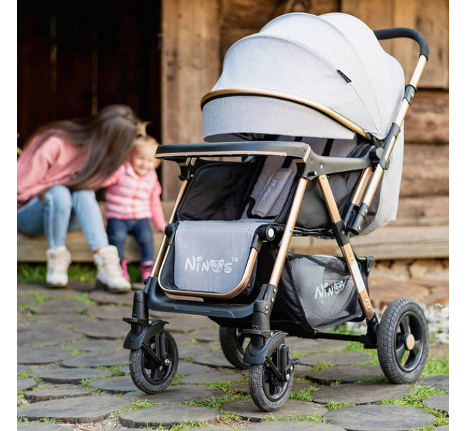  Прогулочная детская коляска-тележка Ninos Maxi Light Grey