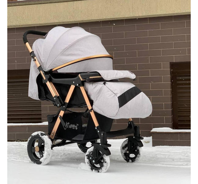  Прогулочная детская коляска-тележка Ninos Maxi Light Grey